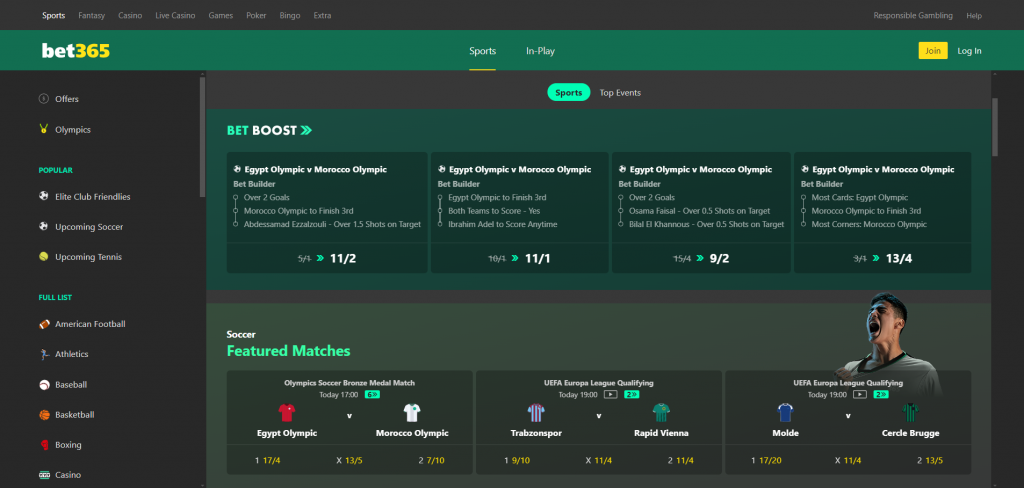 Bet365 home page